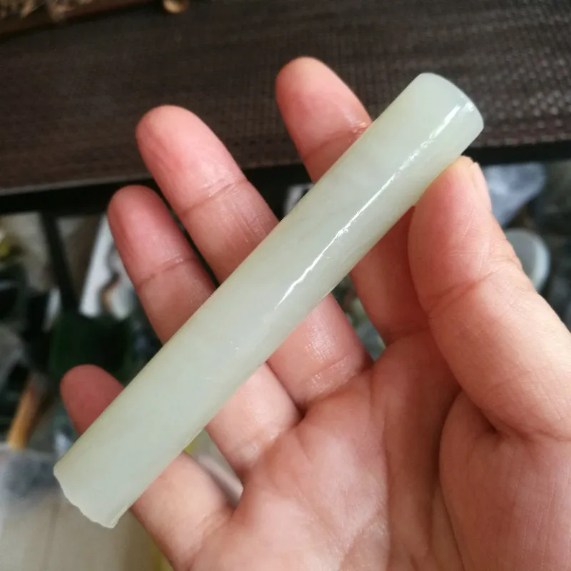 Natural Kunlun Jade Rough Nephrite Raw (56g, 10X1.5cm)