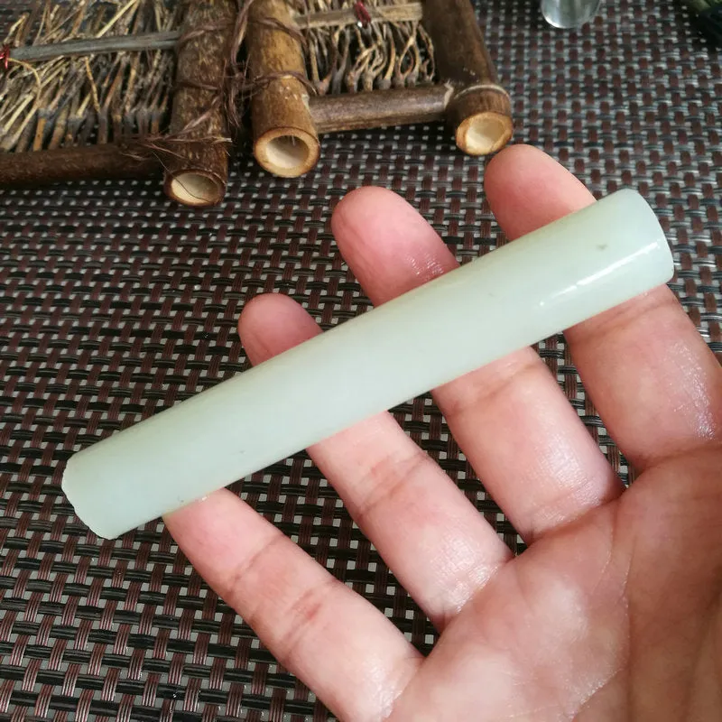 Natural Kunlun Jade Rough Nephrite Raw (56g, 10X1.5cm)