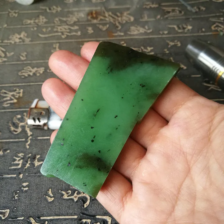 Natural Kunlun Jade Rough Nephrite Raw (58g, 6.5X2.8X0.9cm)