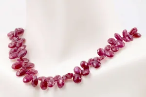 Natural Ruby DIY Jewelry Ruby Jewelry Ruby Unfinished Necklace July Birthstone Ruby Beads Ruby Briolette Strand 8.5 inches SKU: 111298