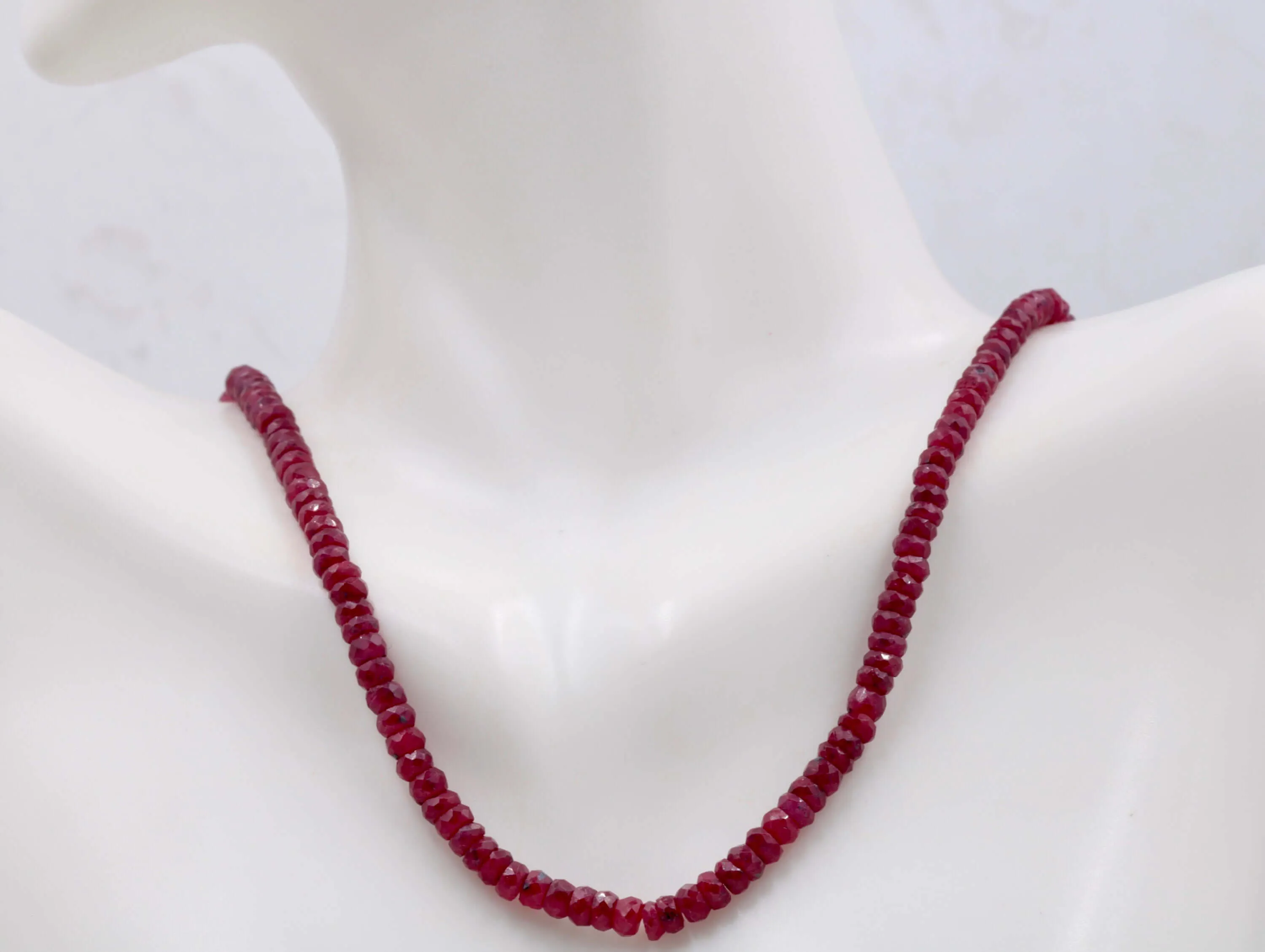 Natural Ruby Necklace Ruby Roundelle Strand Ruby Jewelry Birthstone Jewelry July Birthstone 1 Strand 15-16 inches long 70-80ct SKU:113192