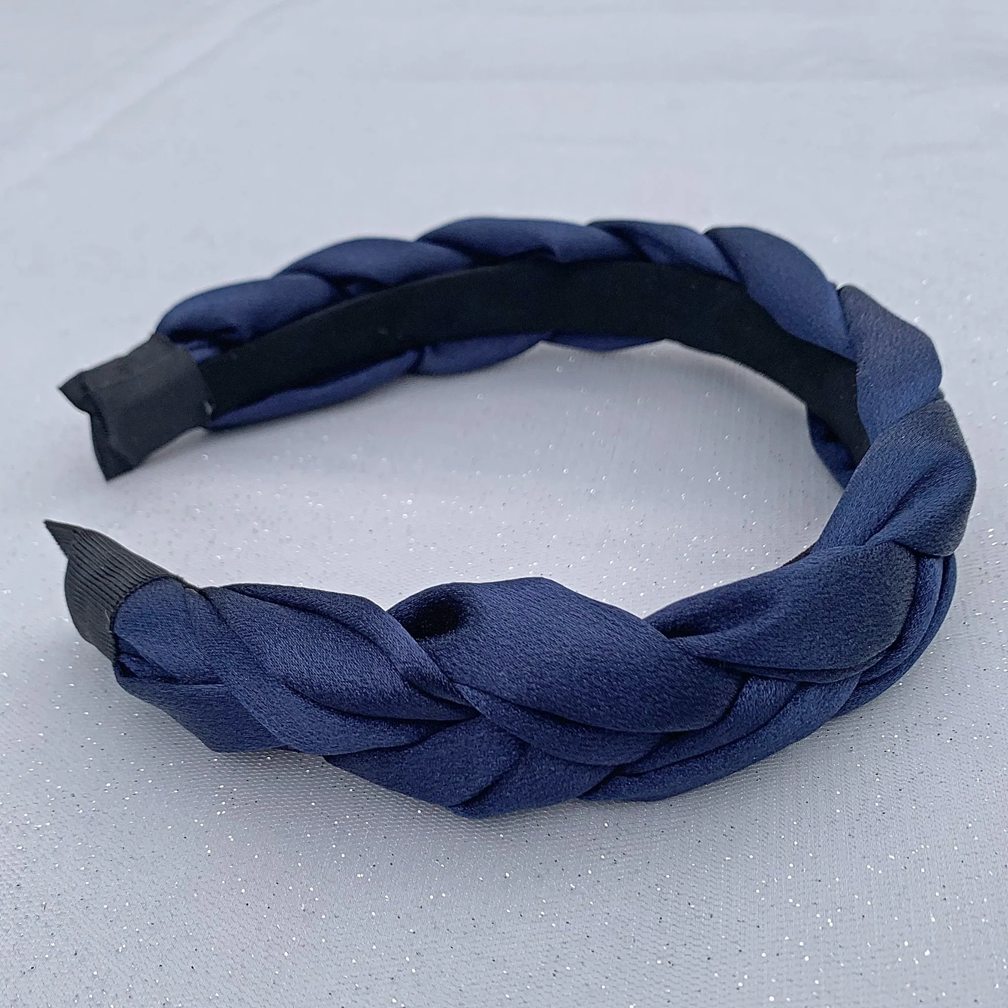 Navy Blue Headband Braided