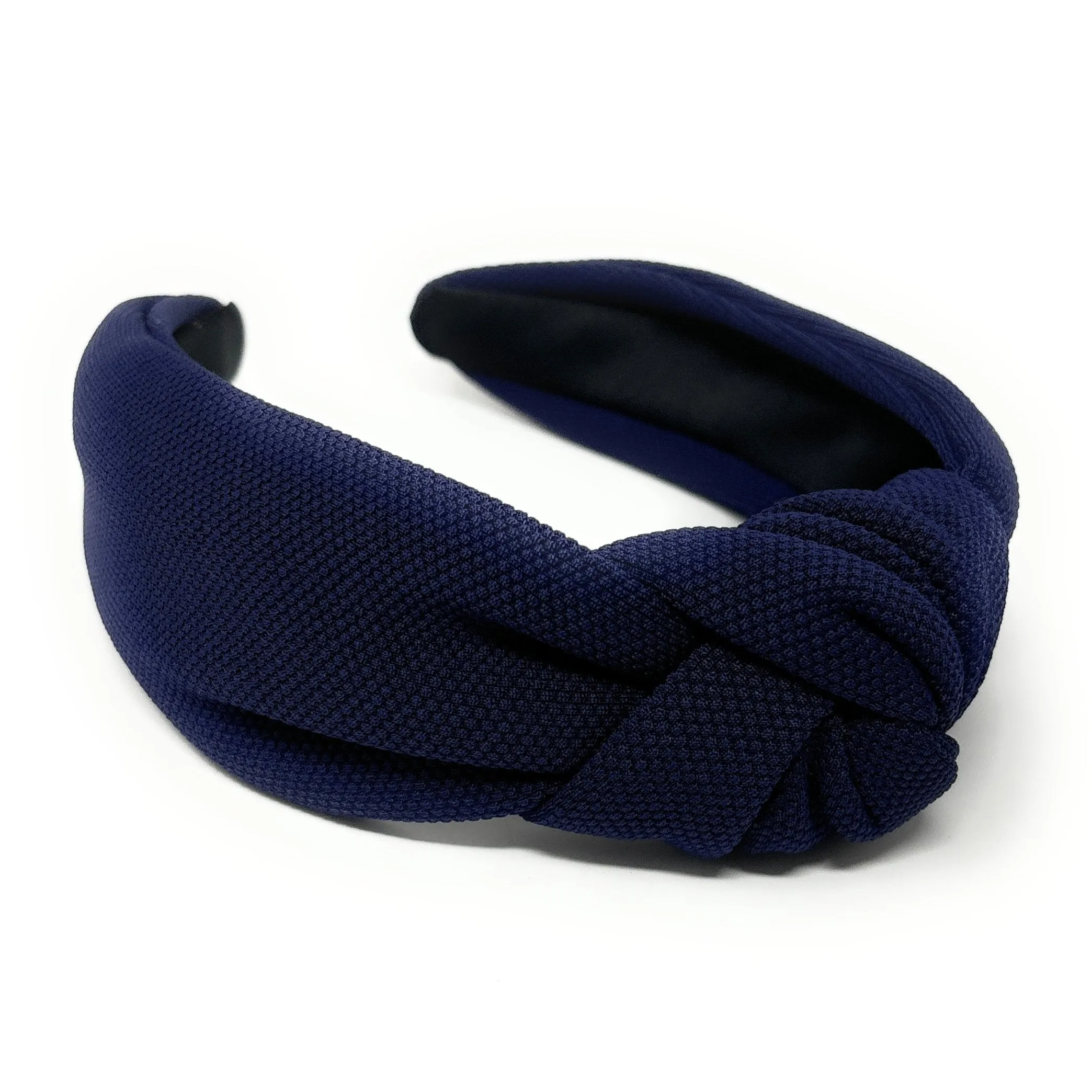 Navy Blue Solid Color Top Knot Headband