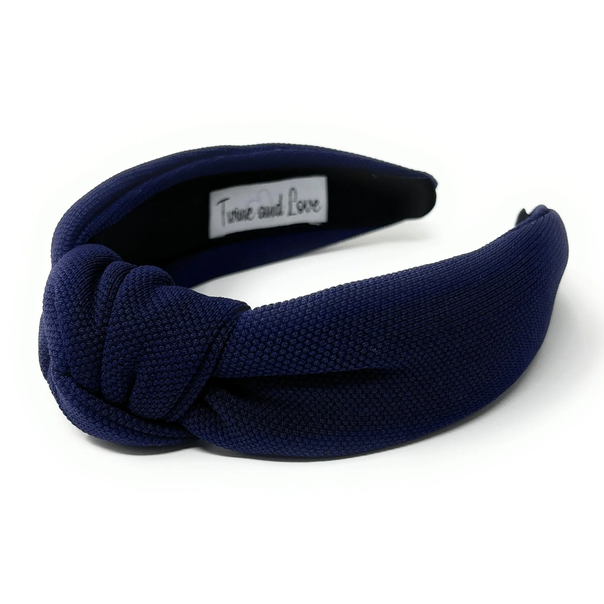 Navy Blue Solid Color Top Knot Headband