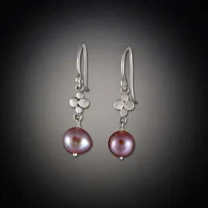 NEW! Sterling Silver Tiny Multi Disk Earrings with Pearl by Ananda Khalsa