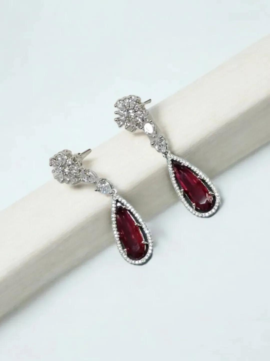 Nicky Rothschild In Ruby And Diamond Studded Earrings