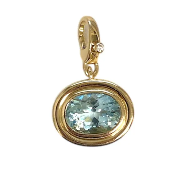 Oval Aquamarine Bezel Pendant