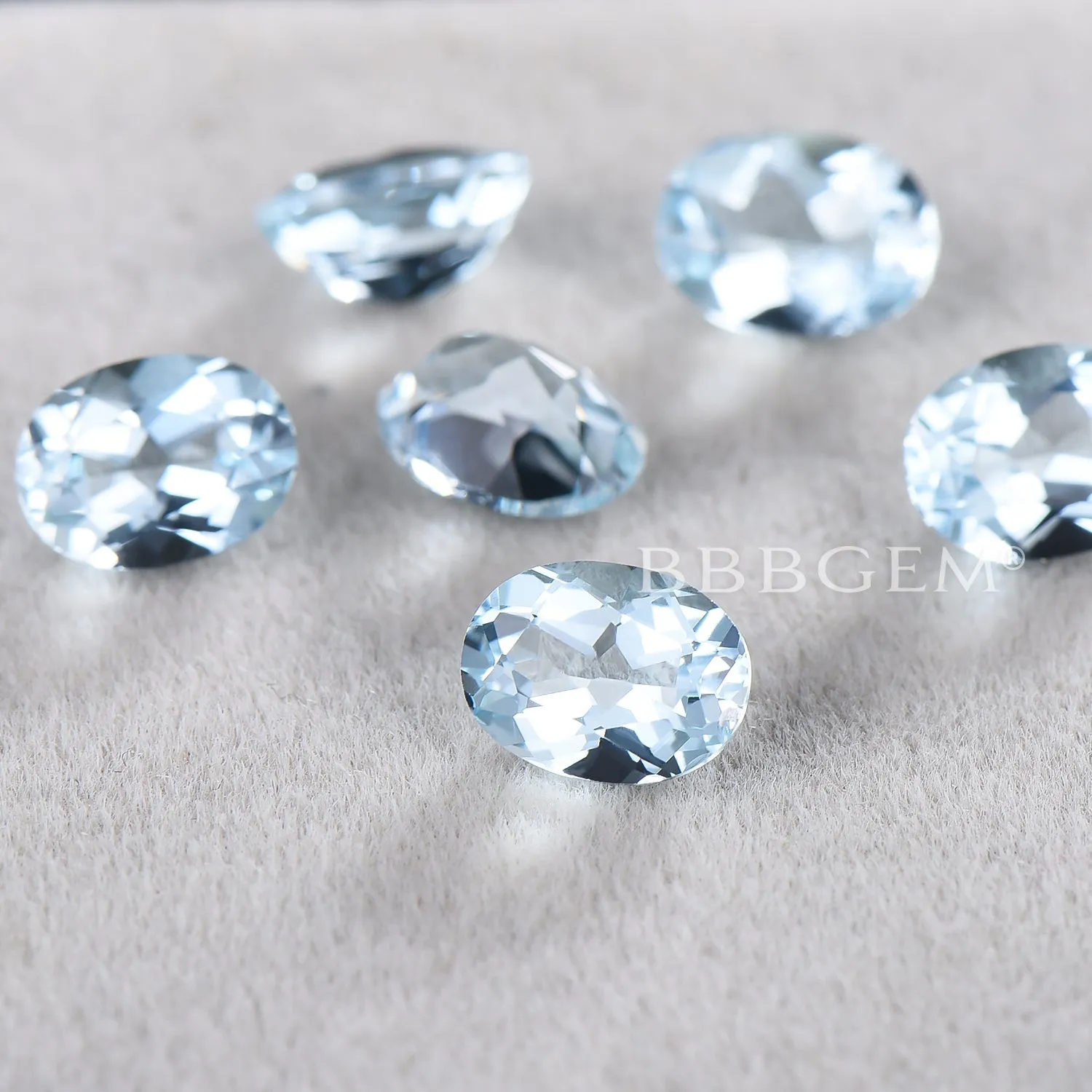 Oval Cut Natural Aquamarine Faceted Calibrated Wholesale Aquamarine