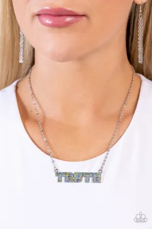 Paparazzi Necklace ~ Truth Trinket - Blue