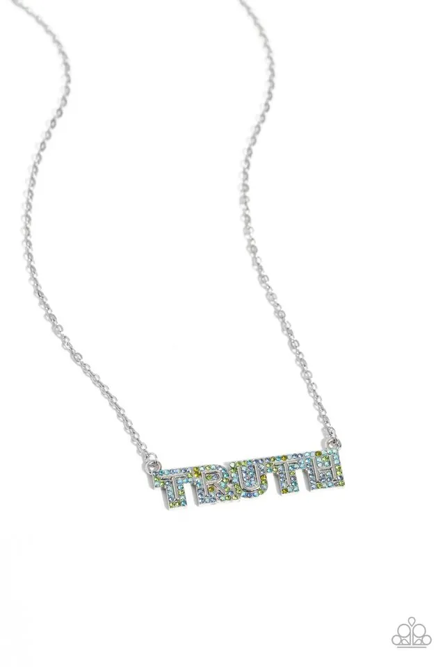 Paparazzi Necklace ~ Truth Trinket - Blue