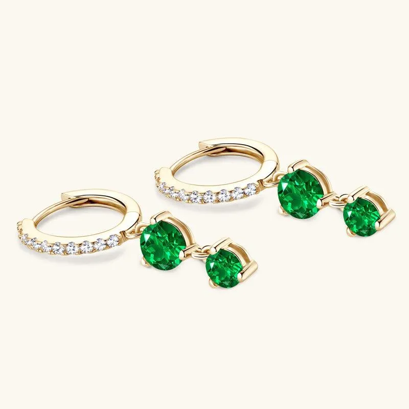 Pavé Emerald Drop Earrings