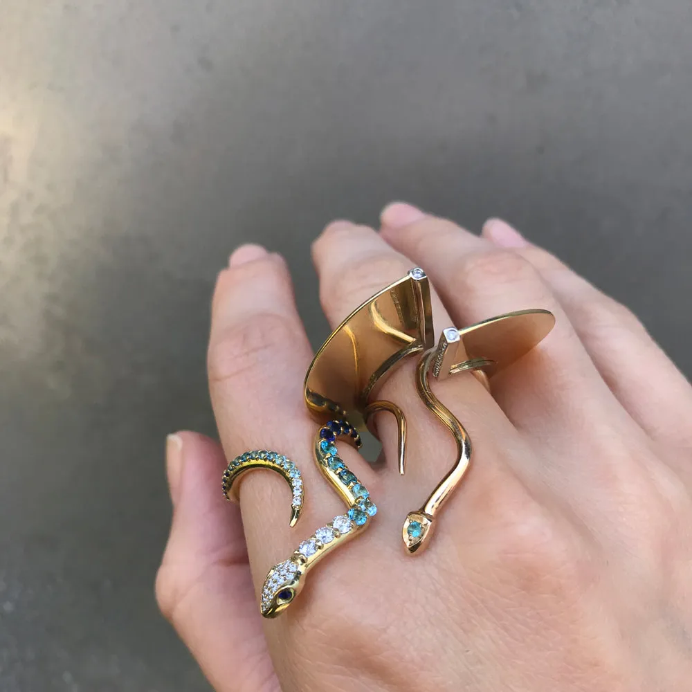 Pave Hues Snake Ring