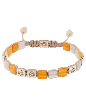 Peach Moonstone And Carnelian Lock Bracelet