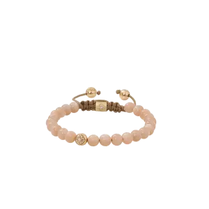 Peach Moonstone Beaded Bracelet