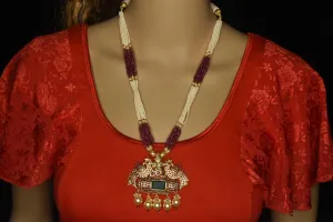 Peacock Kundan Pendent Set