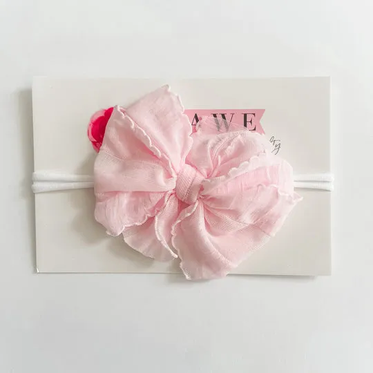 Perfect Pink Mini Ruffle Headband