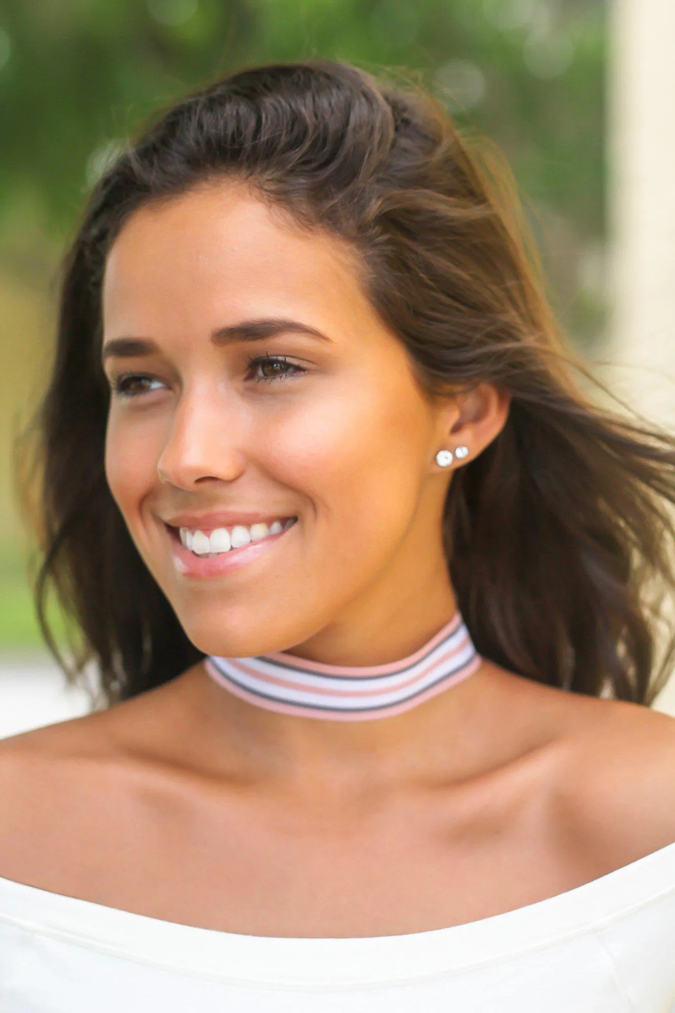 Pink Striped Choker