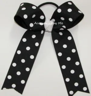 Polka Dot Ribbon Ponytail Bow