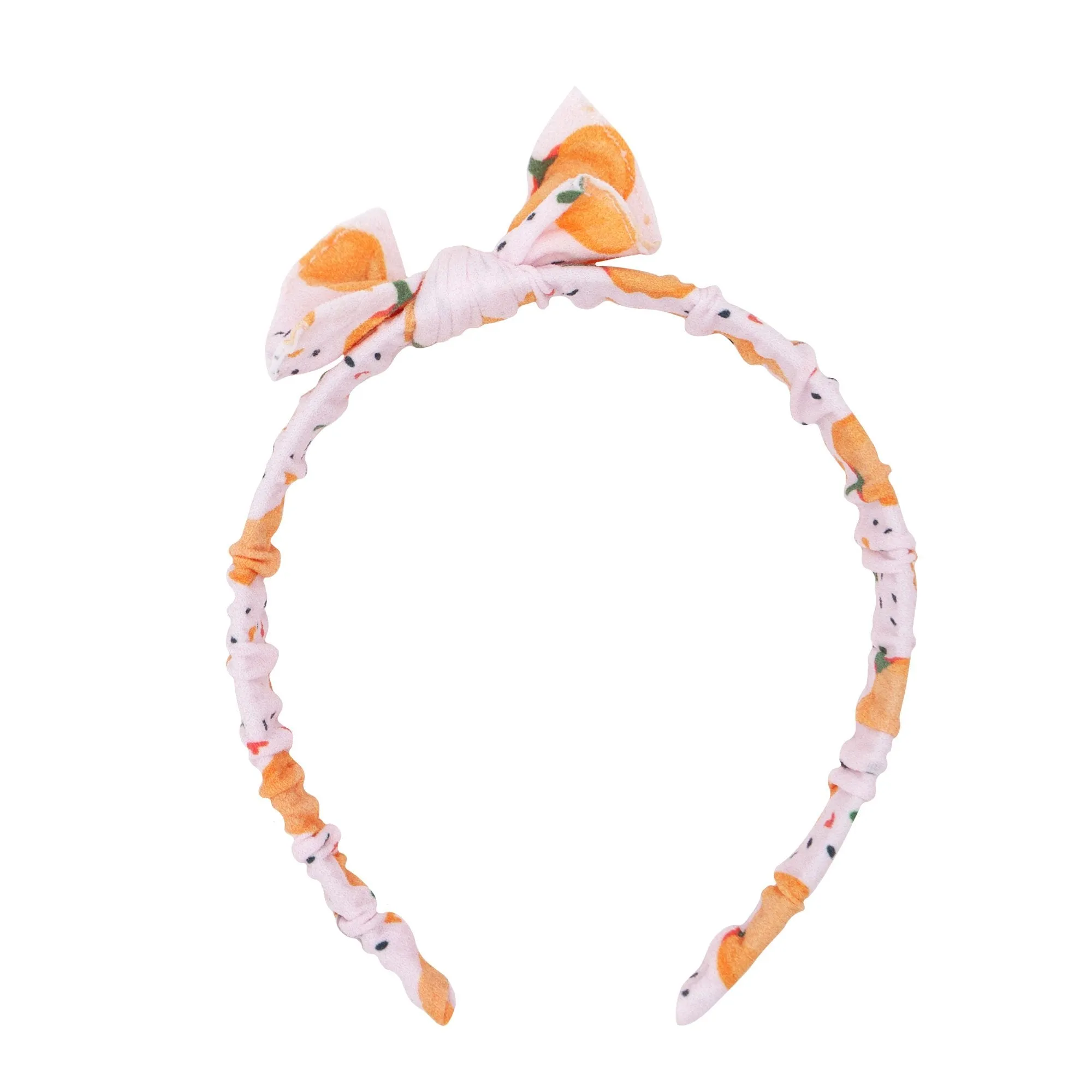 PRINTED TIED HARD HEADBAND: pumpkin