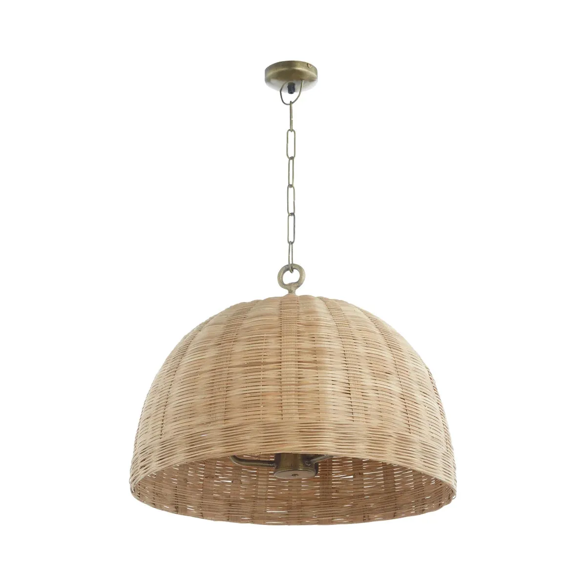 Quorum 86-3-75 Pendant - Artisan Brass 24" Wicker Pendant Modern Farmhouse / Industrial