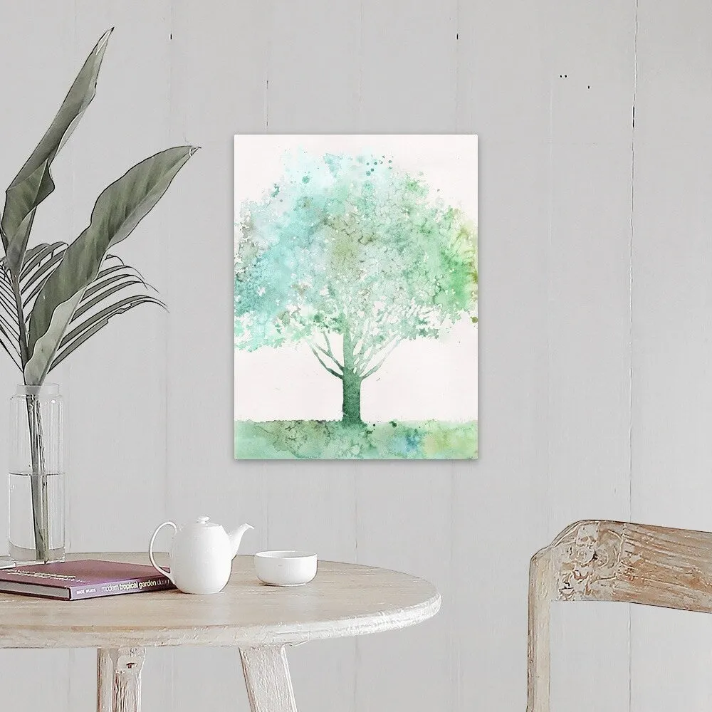 "Aquamarine Tree I" Canvas Wall Art