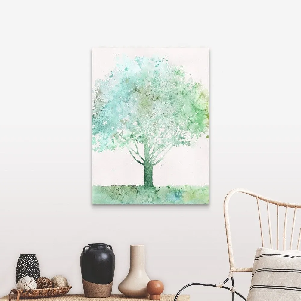 "Aquamarine Tree I" Canvas Wall Art