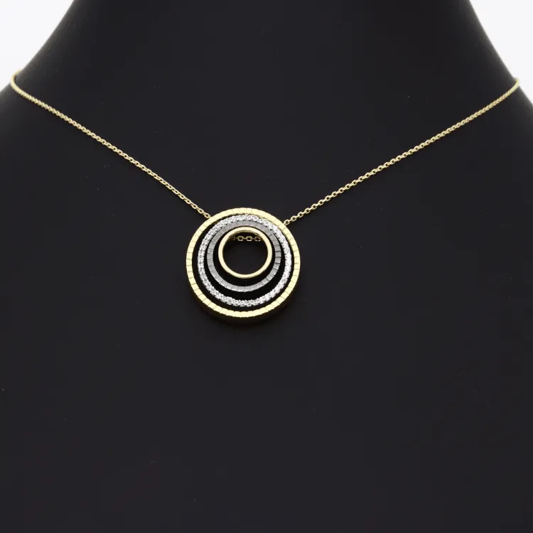 Real Gold 4 Color Chopard Round Necklace N1163