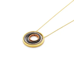 Real Gold 4 Color Chopard Round Necklace N1163