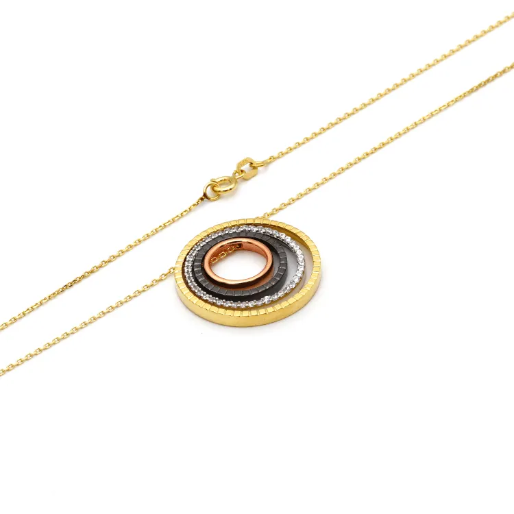 Real Gold 4 Color Chopard Round Necklace N1163