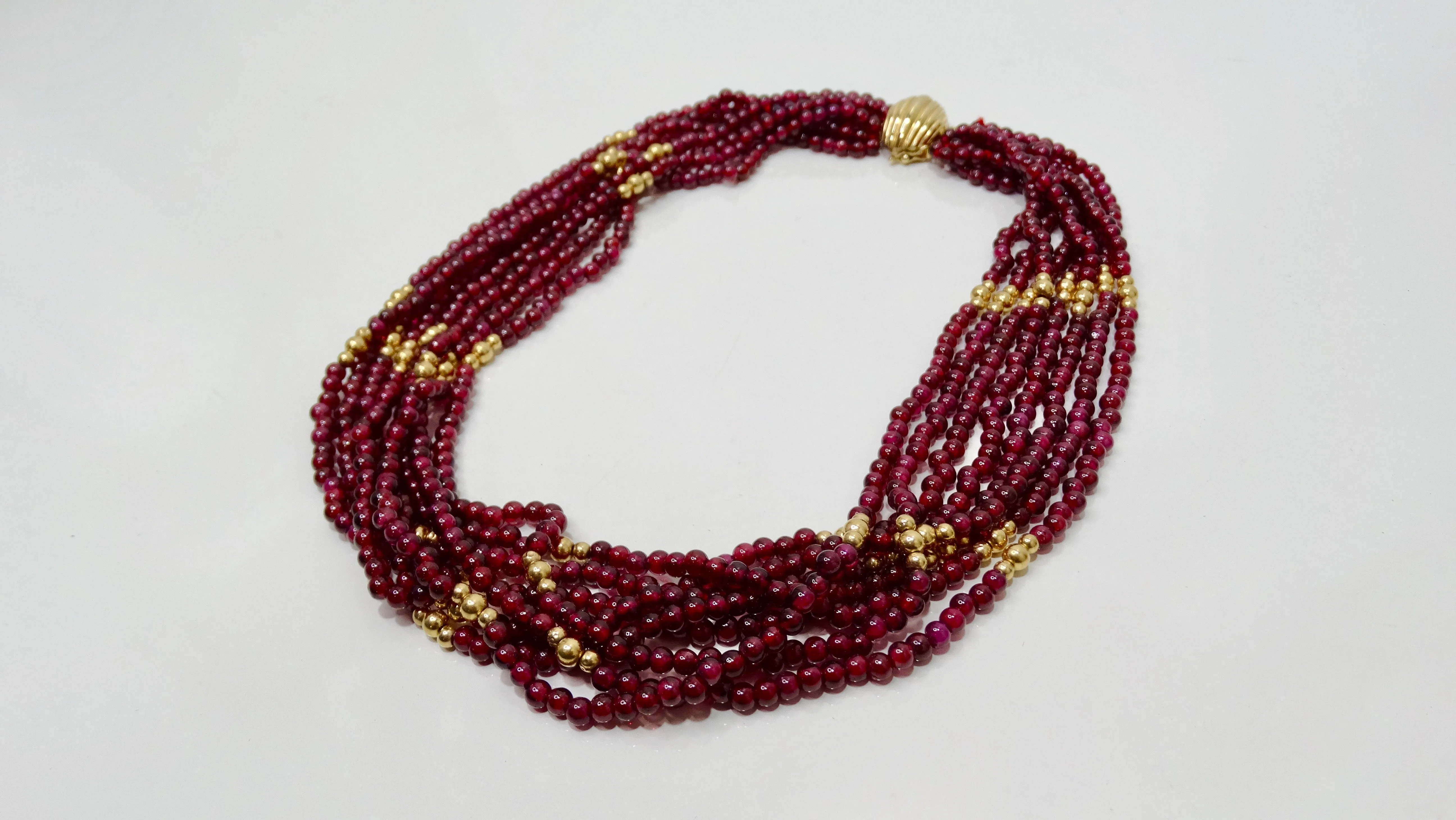 Red Garnet Multi-Strand Necklace