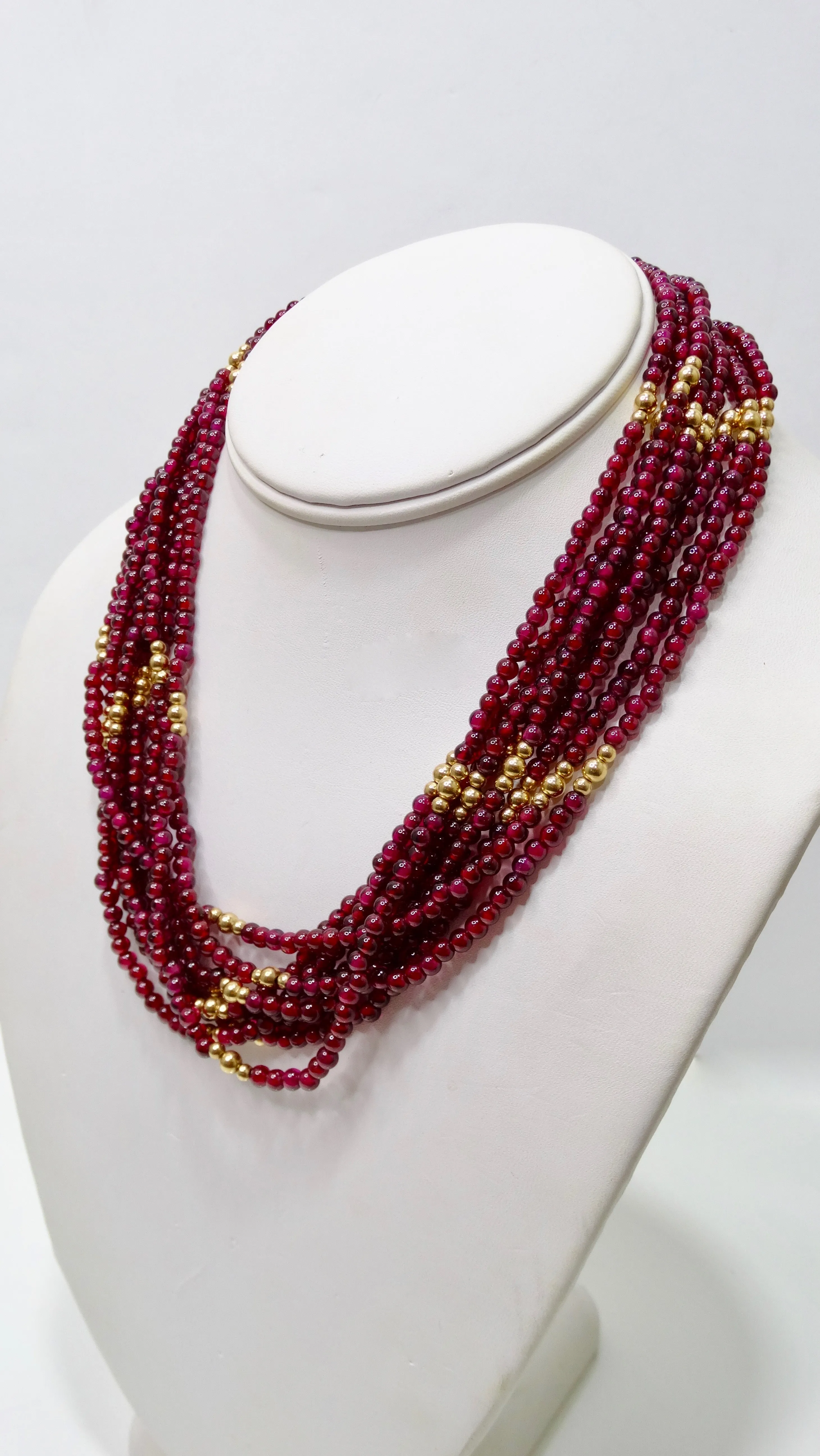 Red Garnet Multi-Strand Necklace