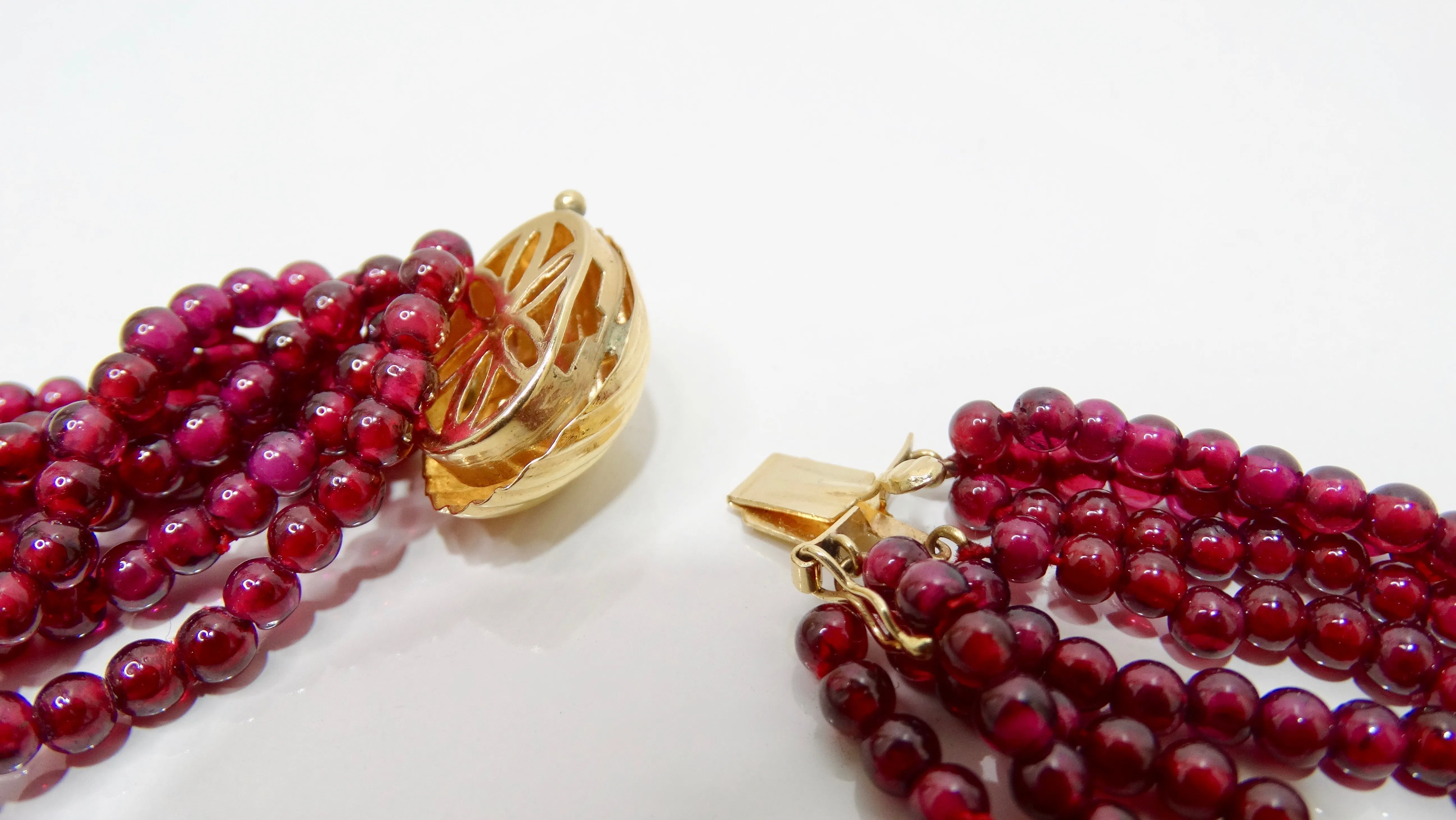 Red Garnet Multi-Strand Necklace