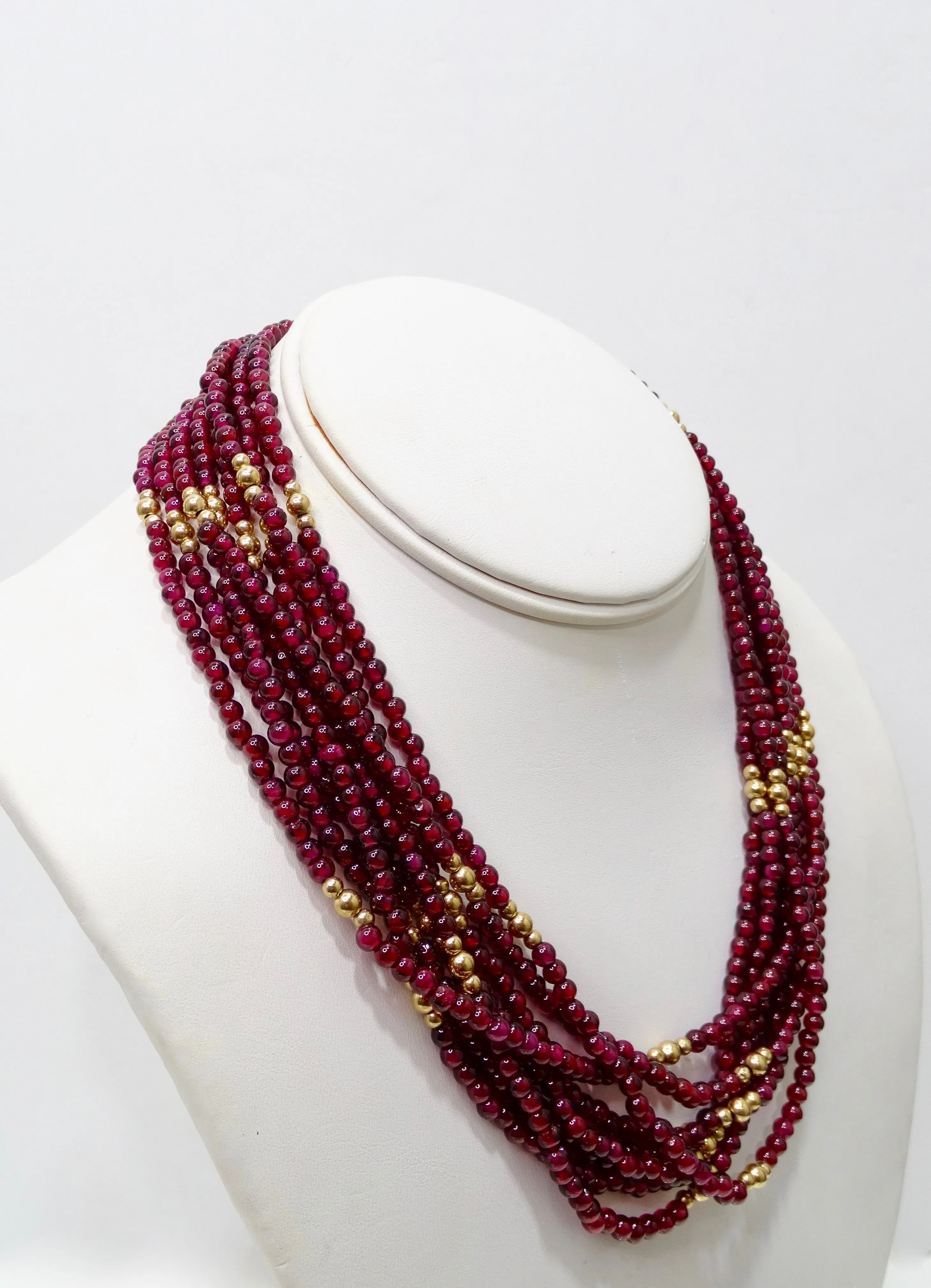 Red Garnet Multi-Strand Necklace