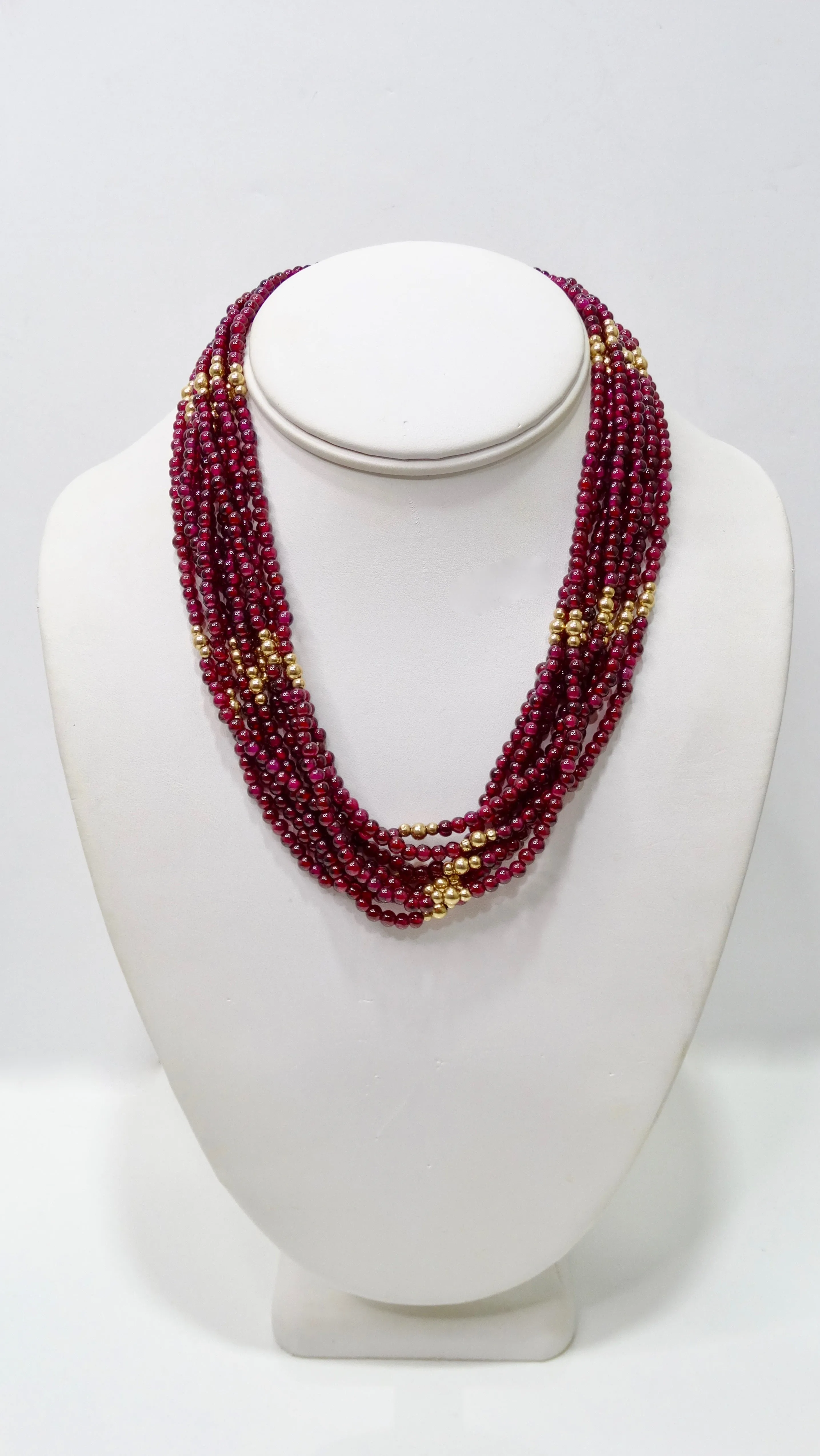 Red Garnet Multi-Strand Necklace