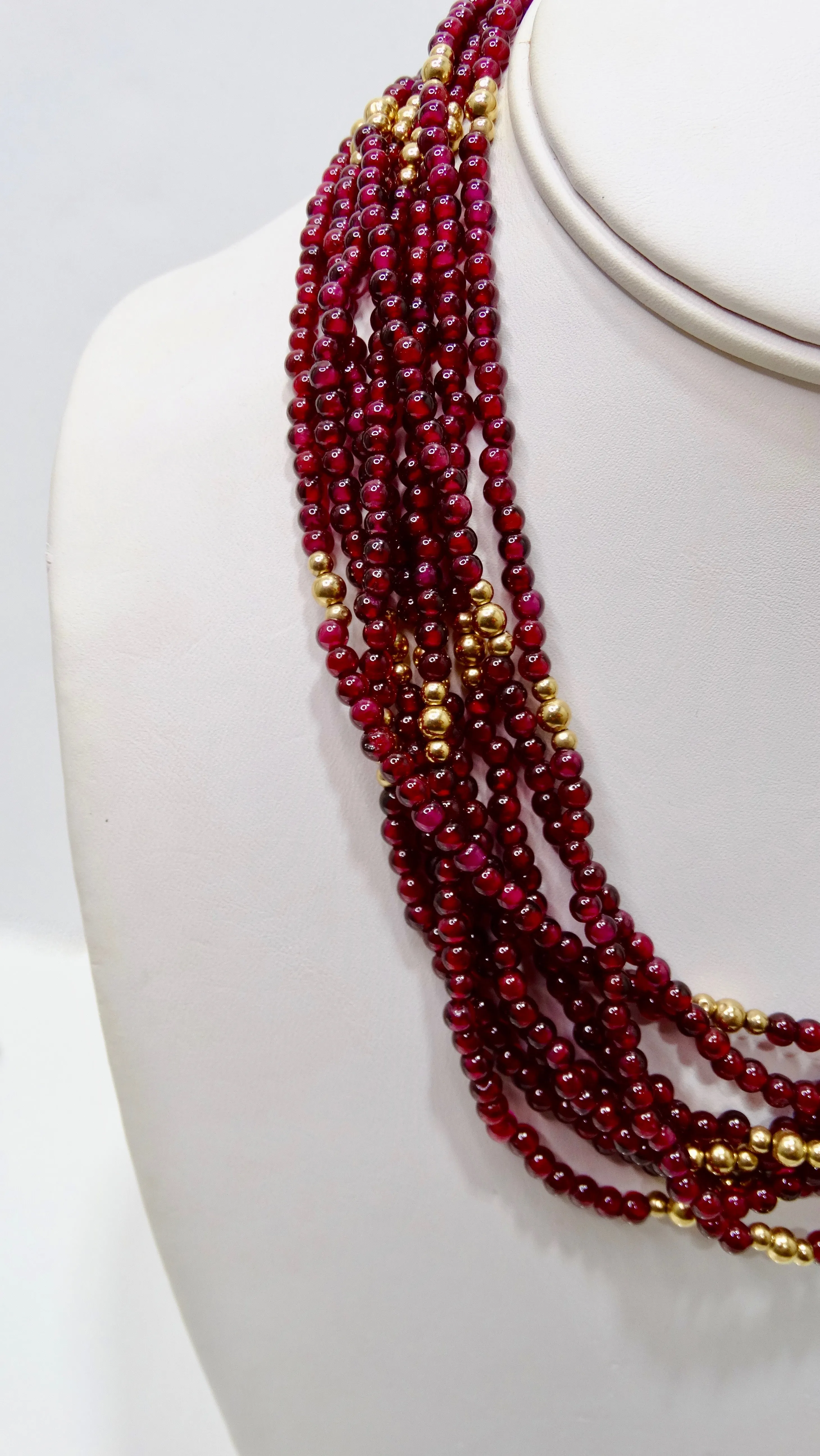 Red Garnet Multi-Strand Necklace