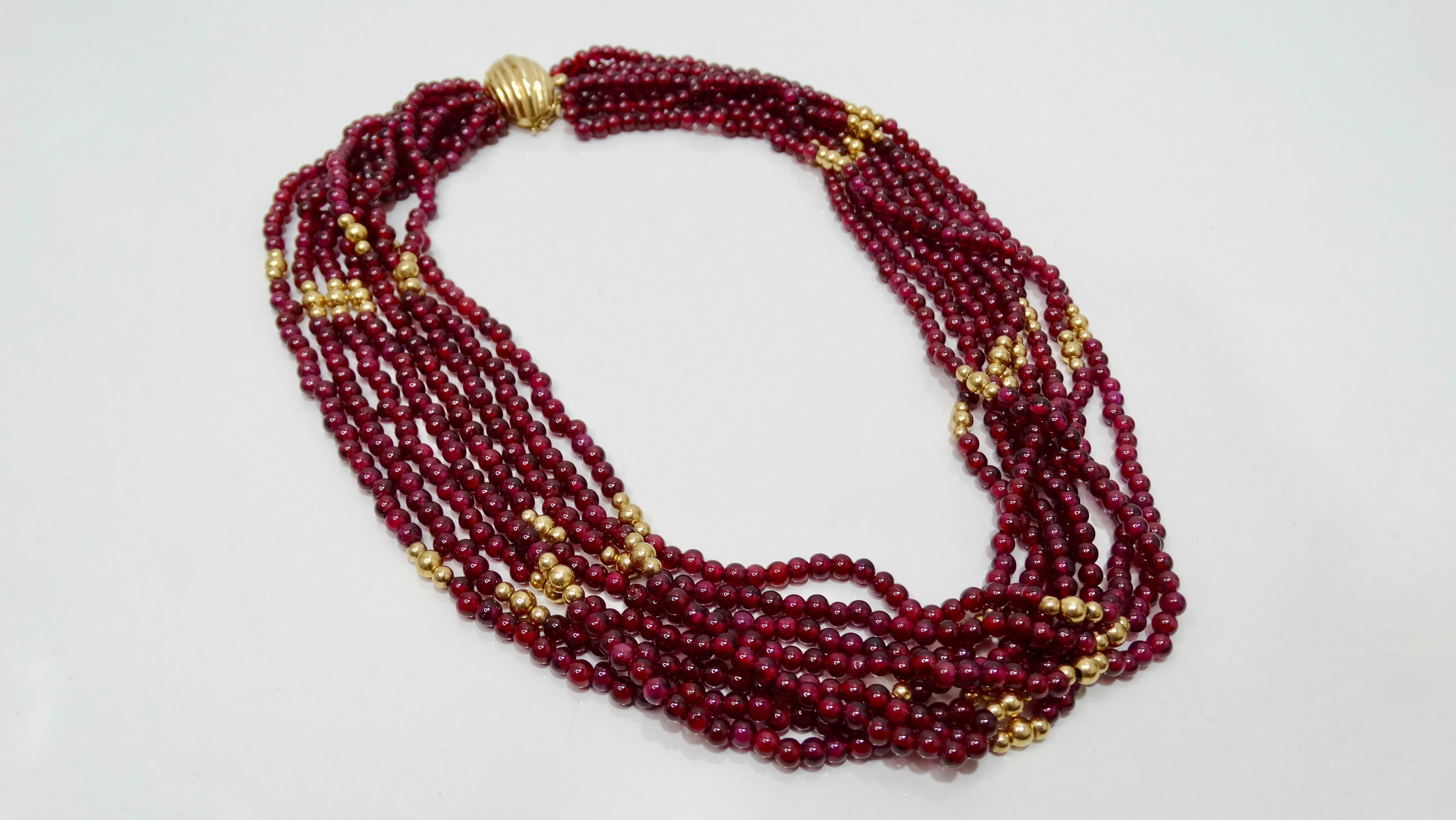 Red Garnet Multi-Strand Necklace