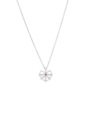 Ribbon Heart Necklace - Sterling Silver