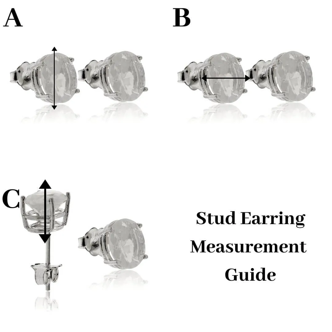 Round Cut Aquamarine Stud Earrings