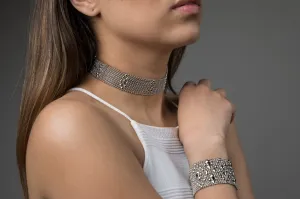 SG Liquid Metal TC22 - AS Antique Silver Choker by Sergio Gutierrez