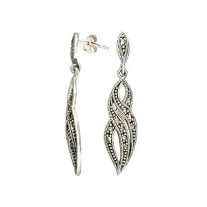 Silver Gemstone Dangling Earrings