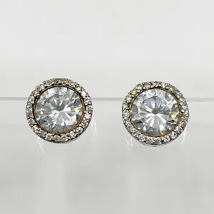 Sterling silver cubic zirconia stud earrings GM84