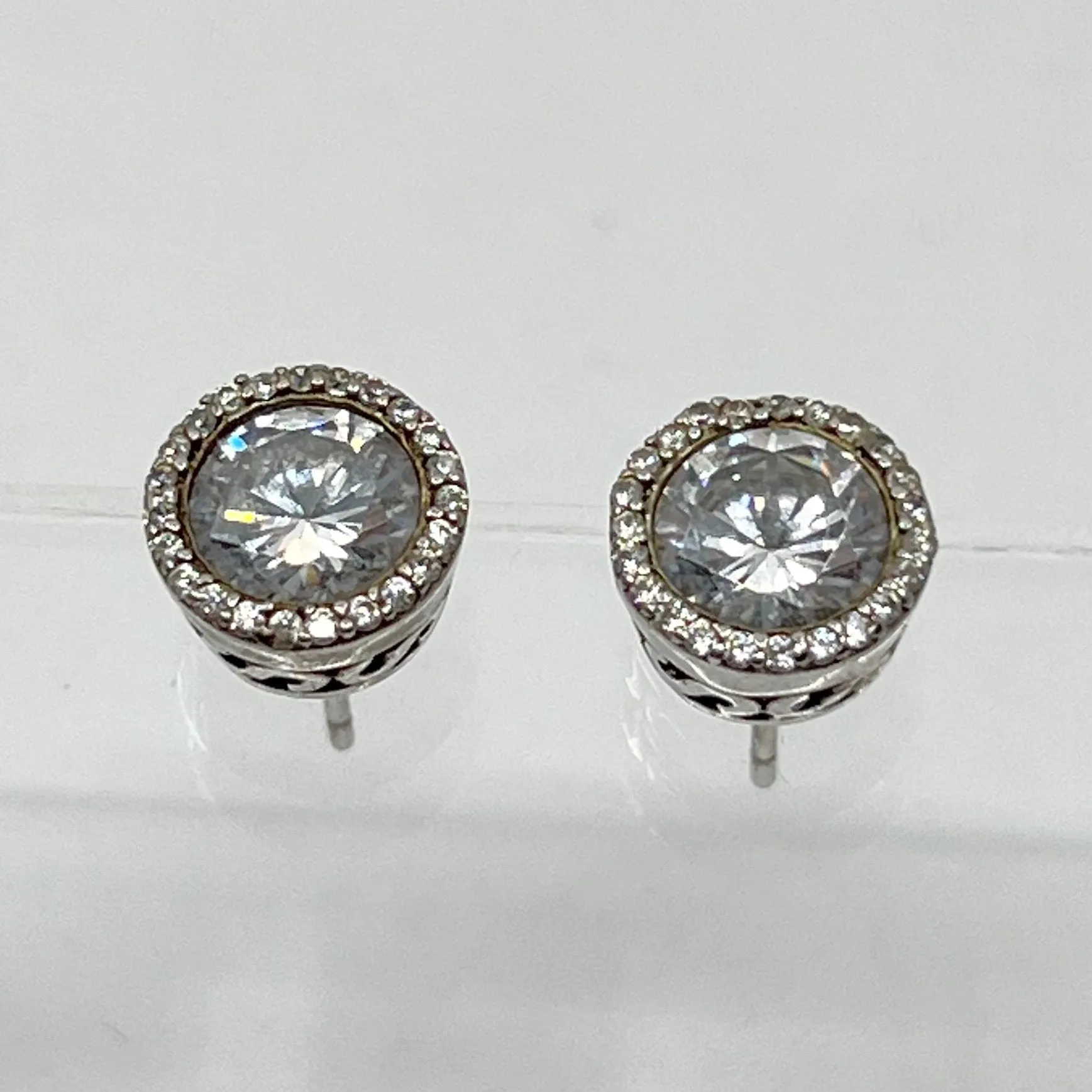 Sterling silver cubic zirconia stud earrings GM84