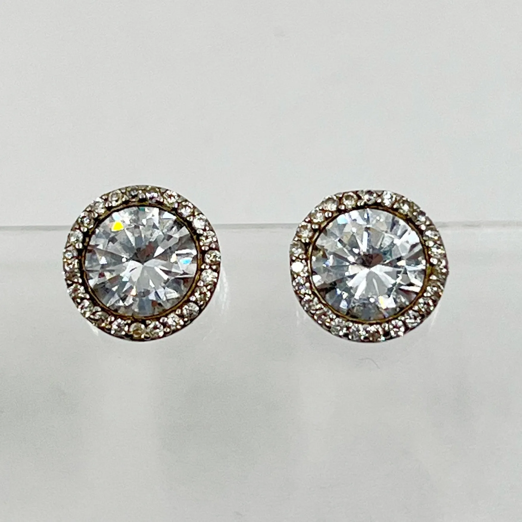 Sterling silver cubic zirconia stud earrings GM84