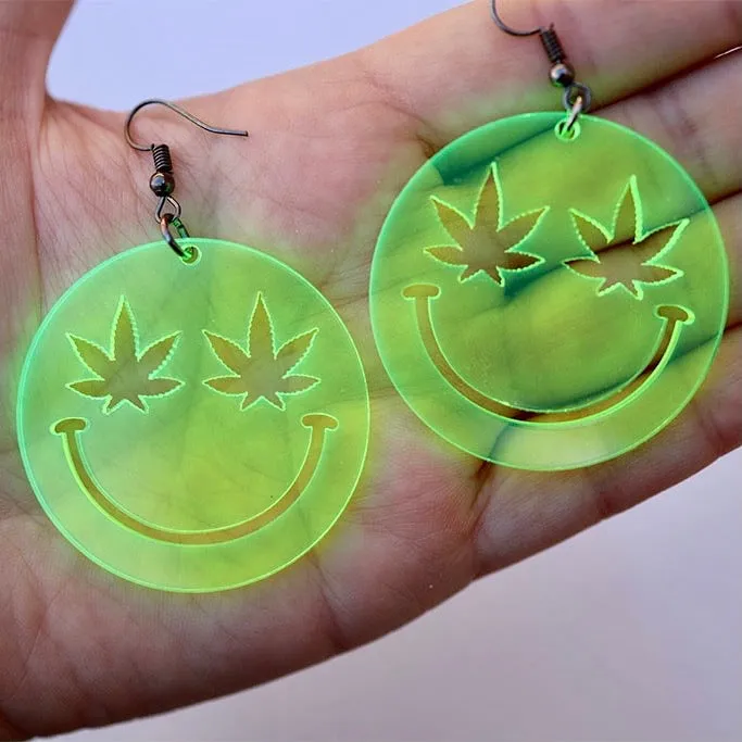 Stoned Smiley Earrings