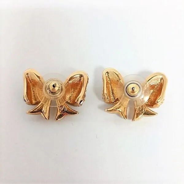 Swarovski Gold and Crystal Bow Stud Earrings