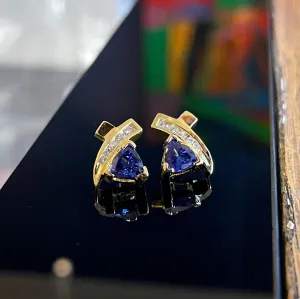 Tanzanite and Diamond Studs