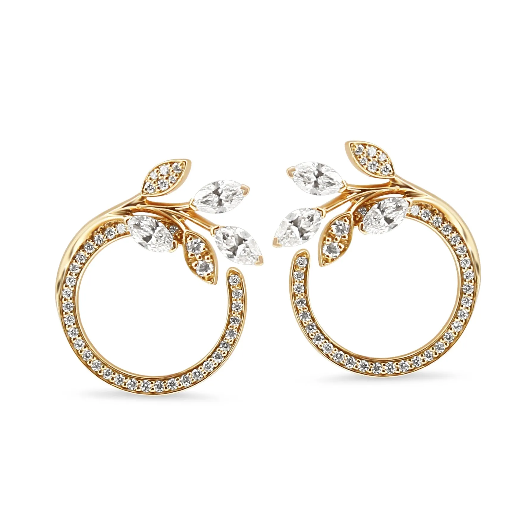 Tiffany Victoria Diamond Vine Circle Earrings - Rose Gold