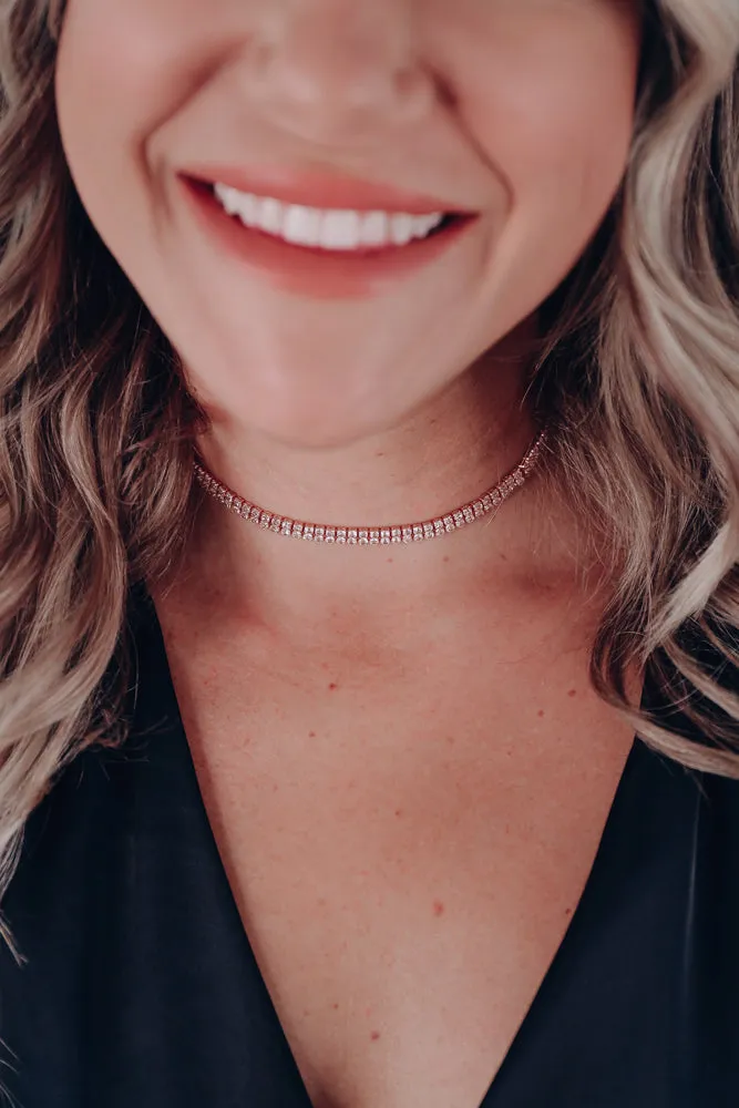 Time To Inspire Rhinestone Choker - Gold