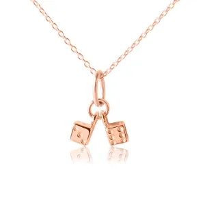 Twinning Dice Pendant - Rose Gold