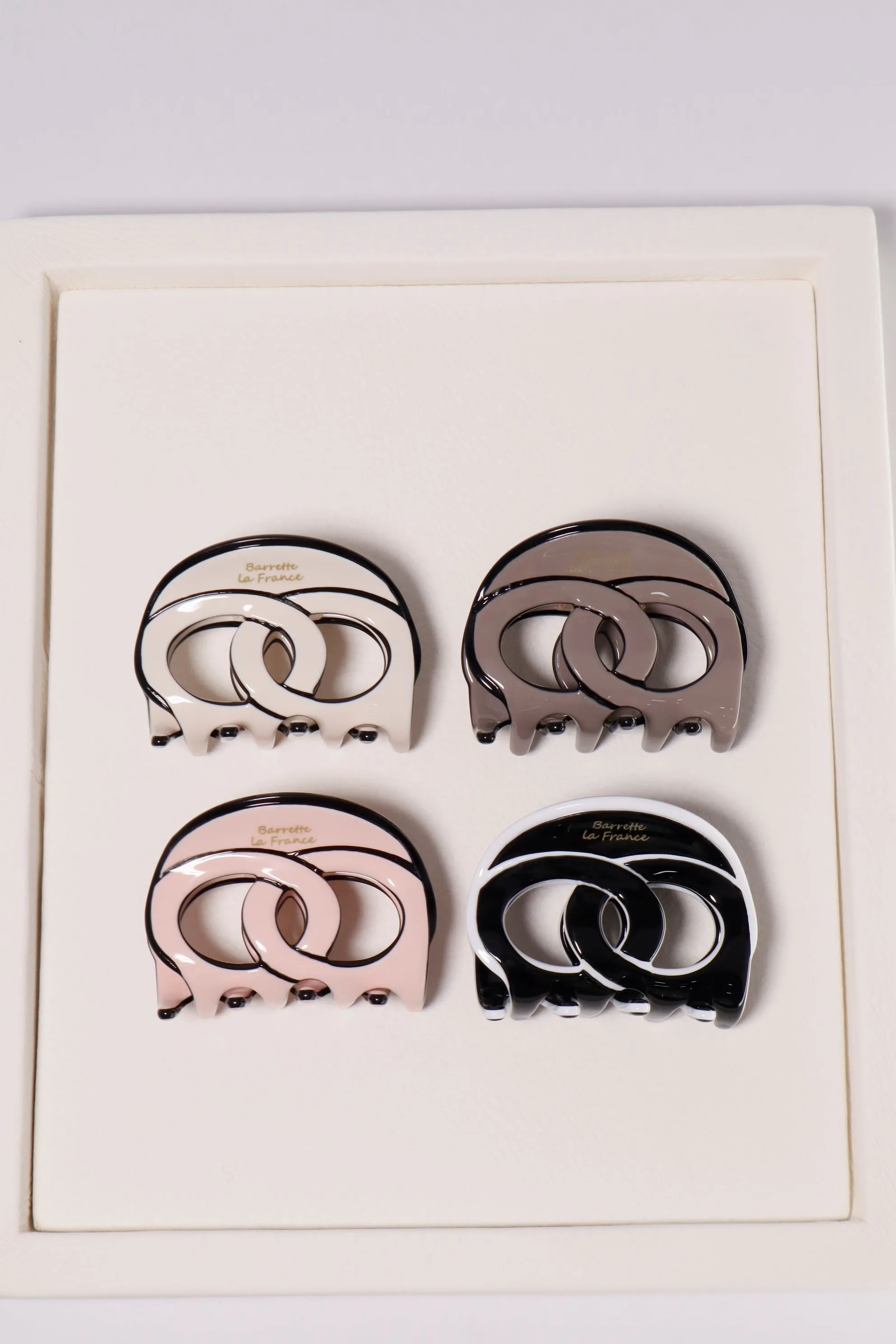 Twisted Loop Double C Curl Acetate Half Hair Claw Barrette Clip